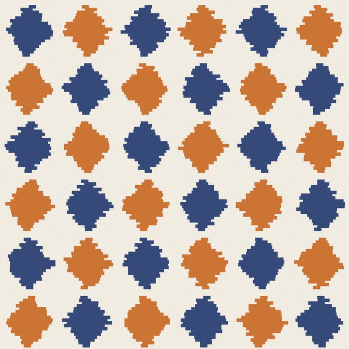 Swatch plate for ikat: woven cotton sample